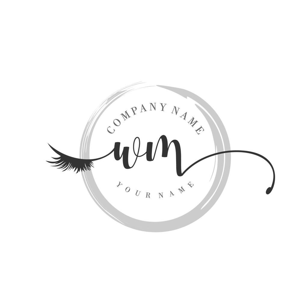 initiale wm logo écriture salon de beauté mode luxe moderne monogramme vecteur