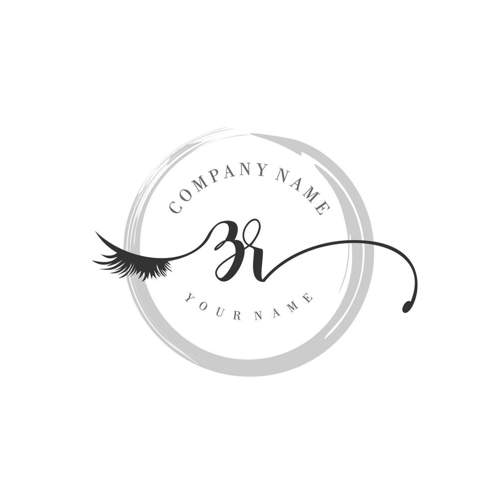 initiale zr logo écriture salon de beauté mode luxe moderne monogramme vecteur