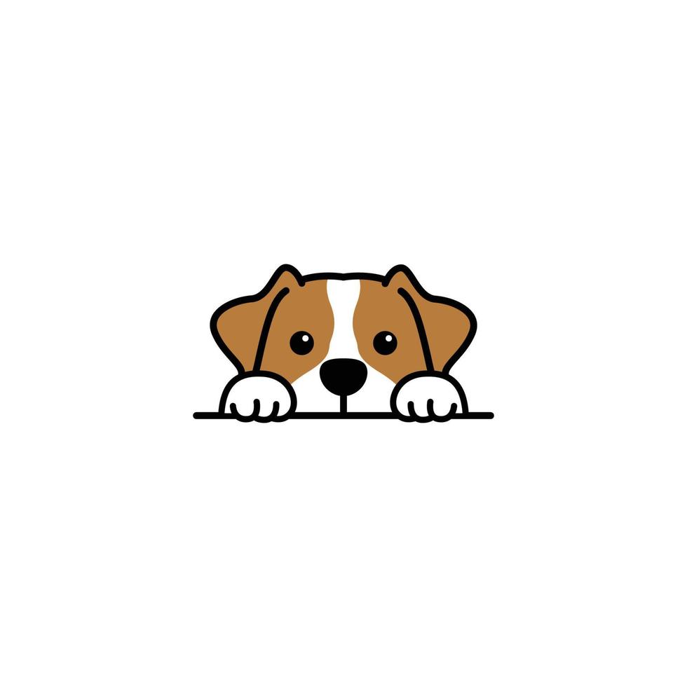 mignon, jack russell terrier, chiot, furtivement, dessin animé, vecteur, illustration vecteur