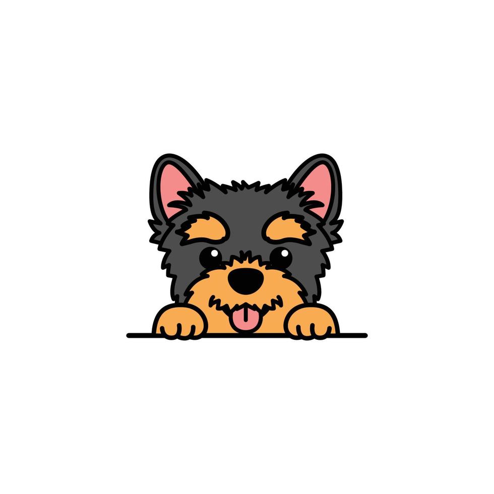 dessin animé mignon chien yorkshire terrier, illustration vectorielle vecteur