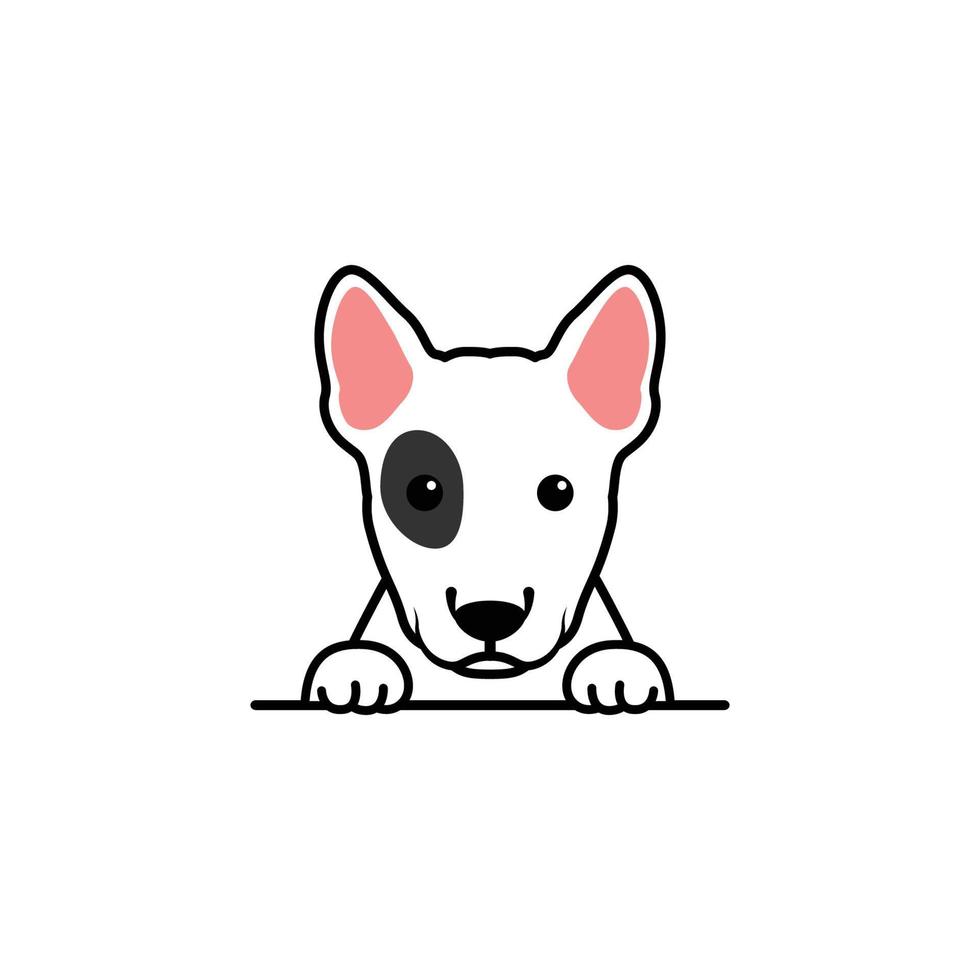 dessin animé mignon chiot bull terrier, illustration vectorielle vecteur