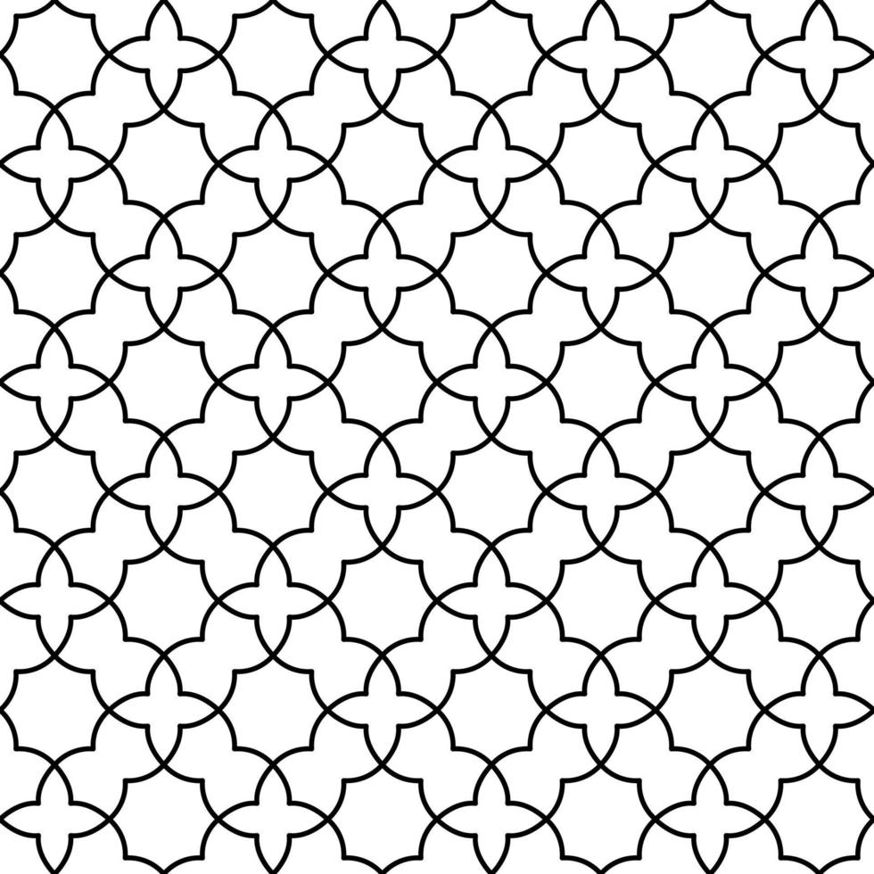 motif arabe sans soudure en treillis monochrome géométrique. style oriental islamique. papier cadeau. papier de scrapbooking. carrelage. illustration vectorielle noir et blanc. fond marocain. échantillons. vecteur