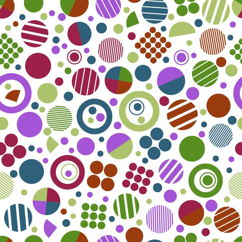 motif géométrique sans couture avec cercles pour tissus et cartes postales. éléments géométriques à la mode. fond de couleur moderne hipsters. illustration vectorielle vecteur