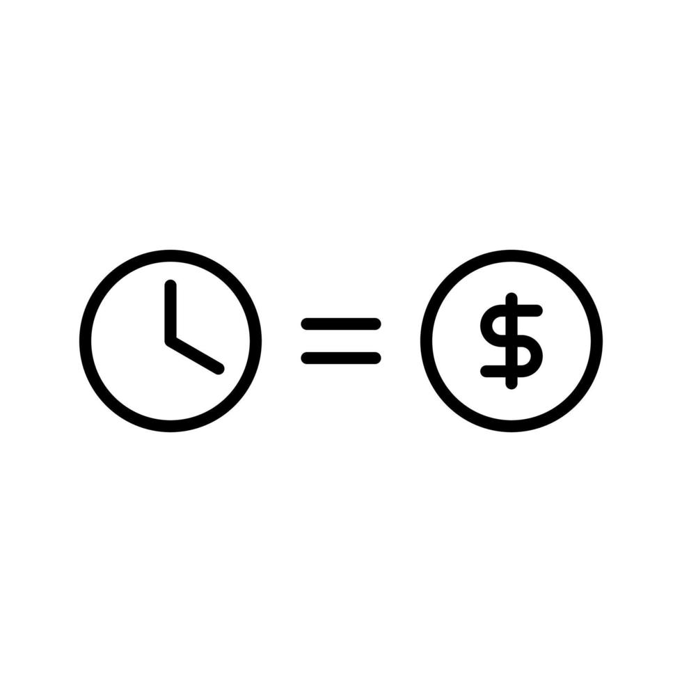 le temps est l'icône de concept d'argent dans la conception de style de ligne isolée sur fond blanc. trait modifiable. vecteur