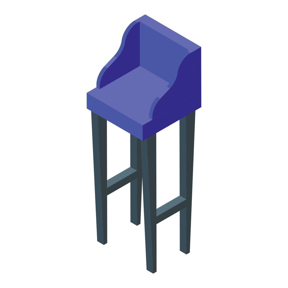 vecteur isométrique d'icône de tabouret de bar bleu. chaise moderne