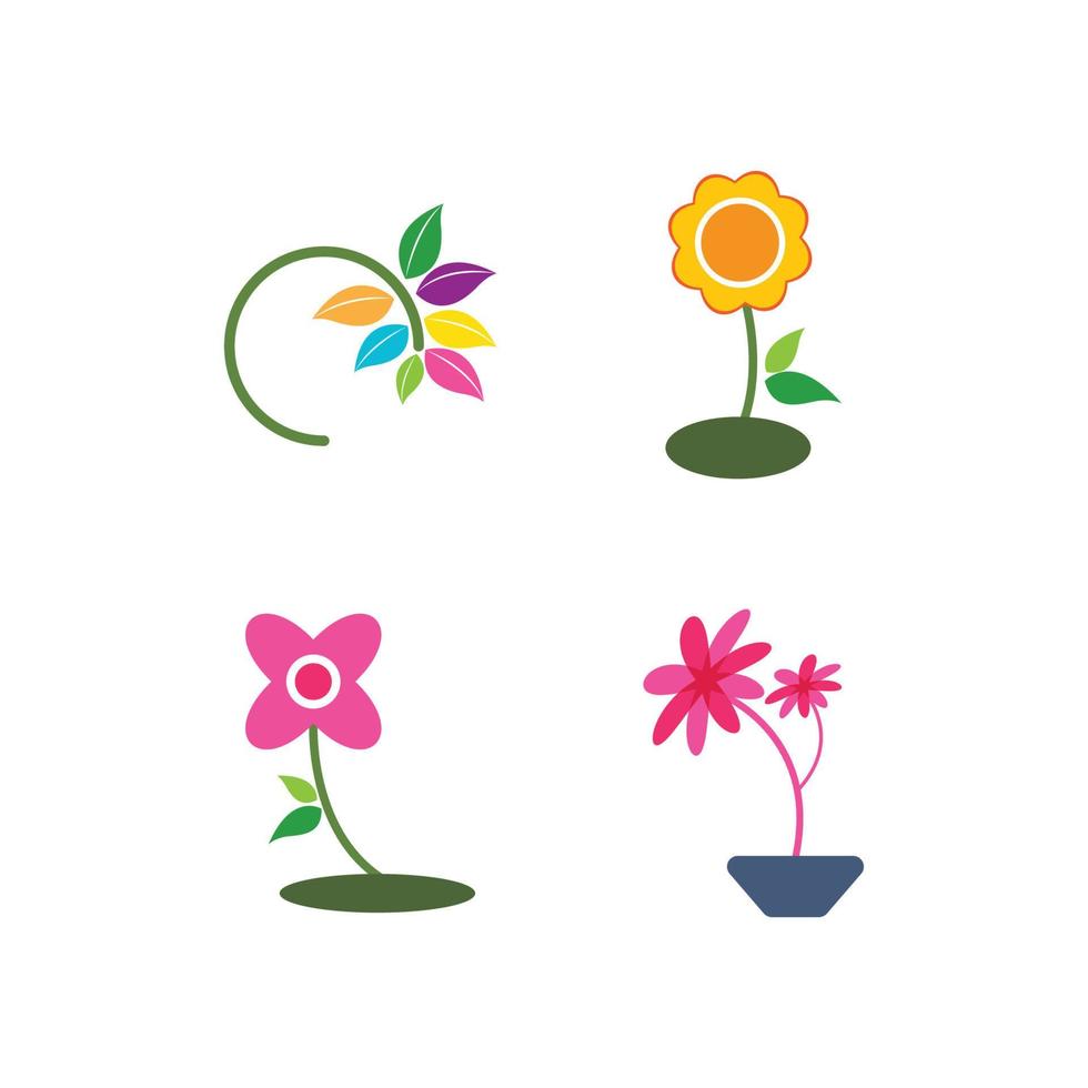 modèle de logo de fleur vecteur