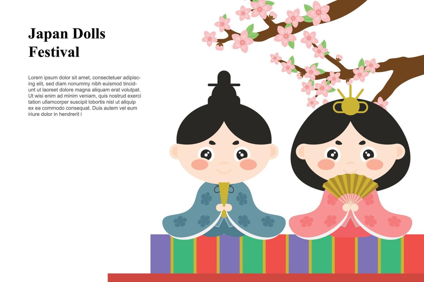 fond de festival de poupées du japon. vecteur