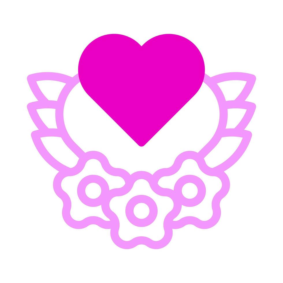 icône coeur bicolore rose style valentine illustration vecteur élément et symbole parfait.
