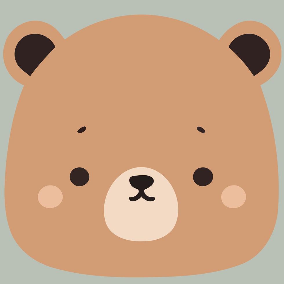 tête d'animal mammifère ours brun vecteur