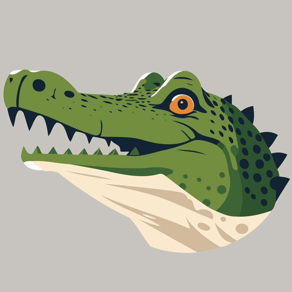 visage d'animal reptile crocodile vecteur