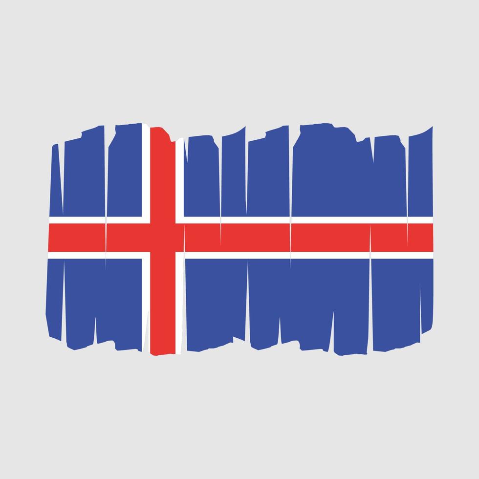pinceau drapeau islandais vecteur