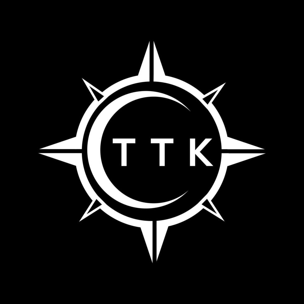 création de logo de technologie abstraite ttk sur fond noir. concept de logo de lettre initiales créatives ttk. vecteur