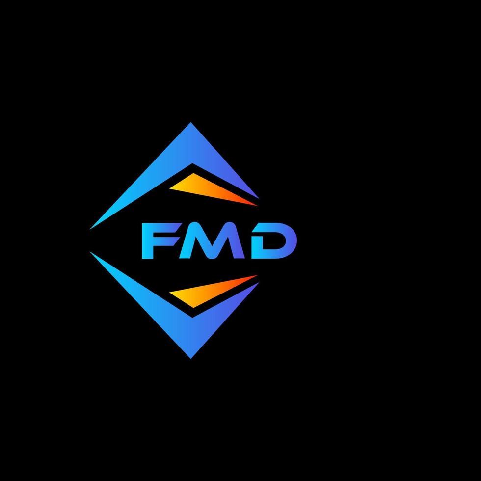 création de logo de technologie abstraite fmd sur fond noir. concept de logo de lettre initiales créatives fmd. vecteur