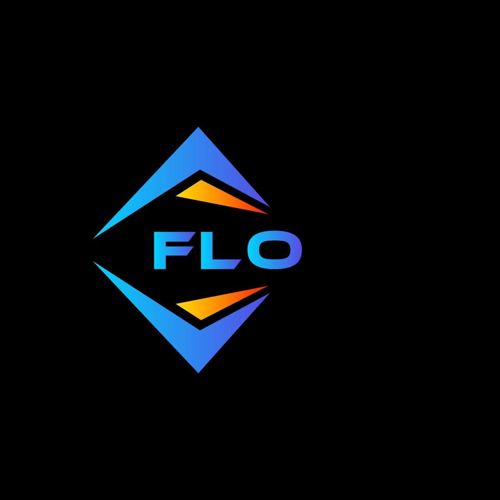 création de logo de technologie abstraite flo sur fond noir. concept de logo de lettre initiales créatives flo. vecteur