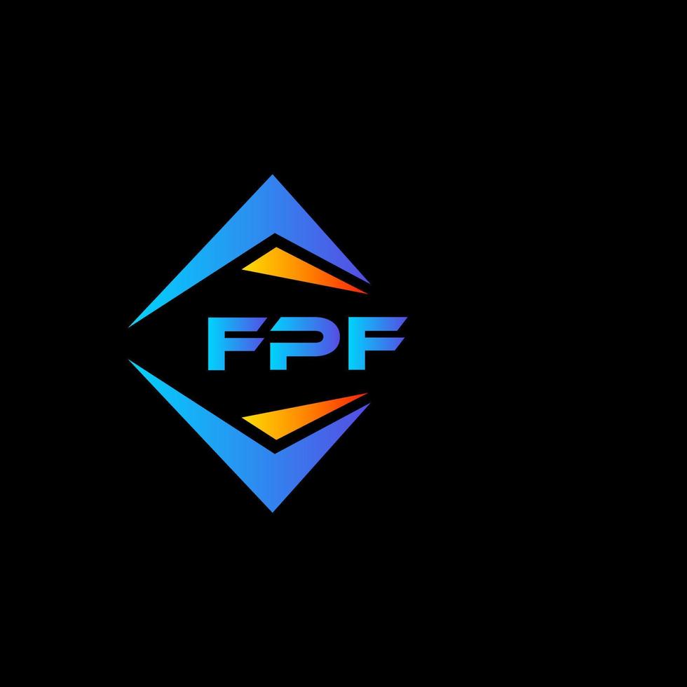 création de logo de technologie abstraite fpf sur fond noir. concept de logo de lettre initiales créatives fpf. vecteur
