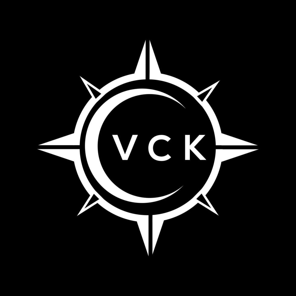 création de logo de technologie abstraite vck sur fond noir. concept de logo de lettre initiales créatives vck. vecteur