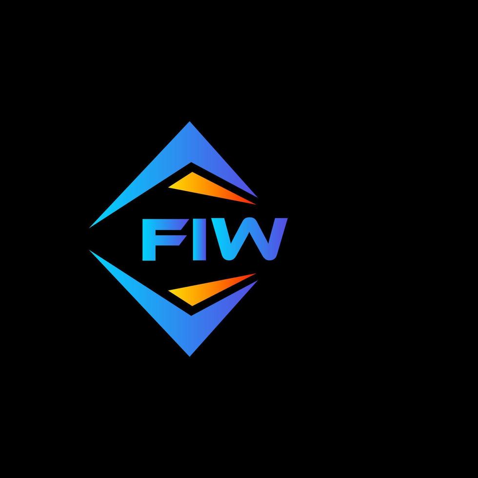 conception de logo de technologie abstraite fiw sur fond blanc. concept de logo de lettre initiales créatives fiw. vecteur