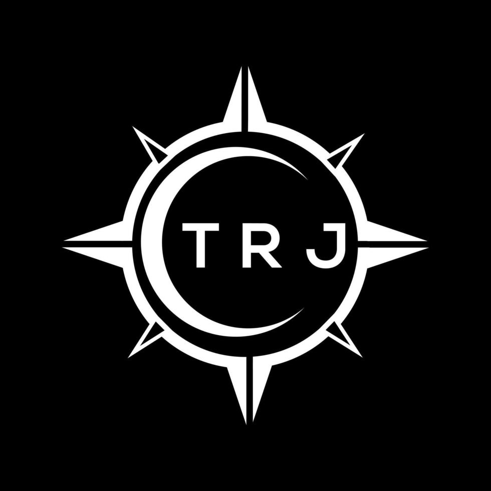 création de logo de technologie abstraite trj sur fond noir. concept de logo de lettre initiales créatives trj. vecteur