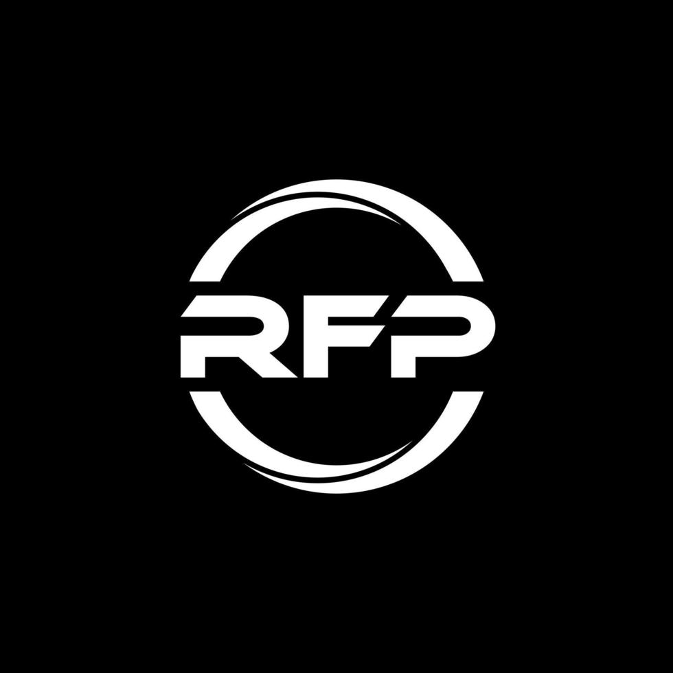 création de logo de lettre rfp dans l'illustration. logo vectoriel, dessins de calligraphie pour logo, affiche, invitation, etc. vecteur
