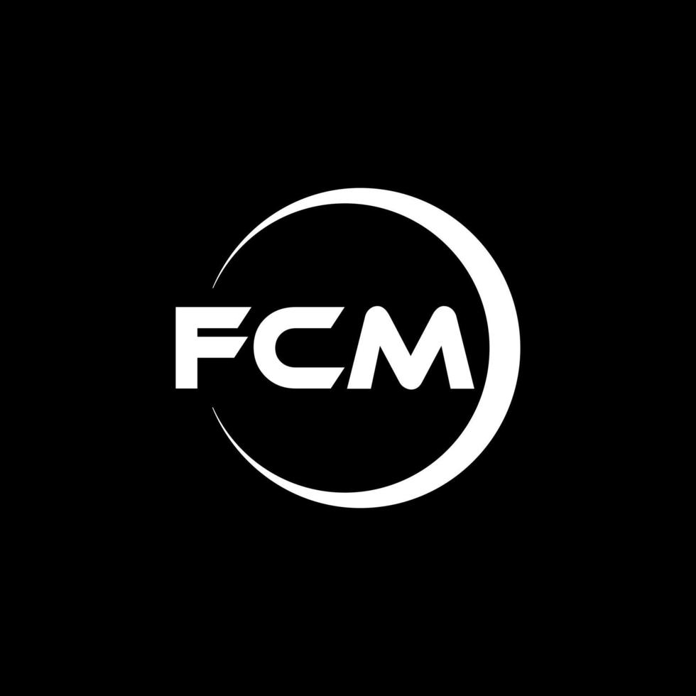 création de logo de lettre fcm dans l'illustration. logo vectoriel, dessins de calligraphie pour logo, affiche, invitation, etc. vecteur