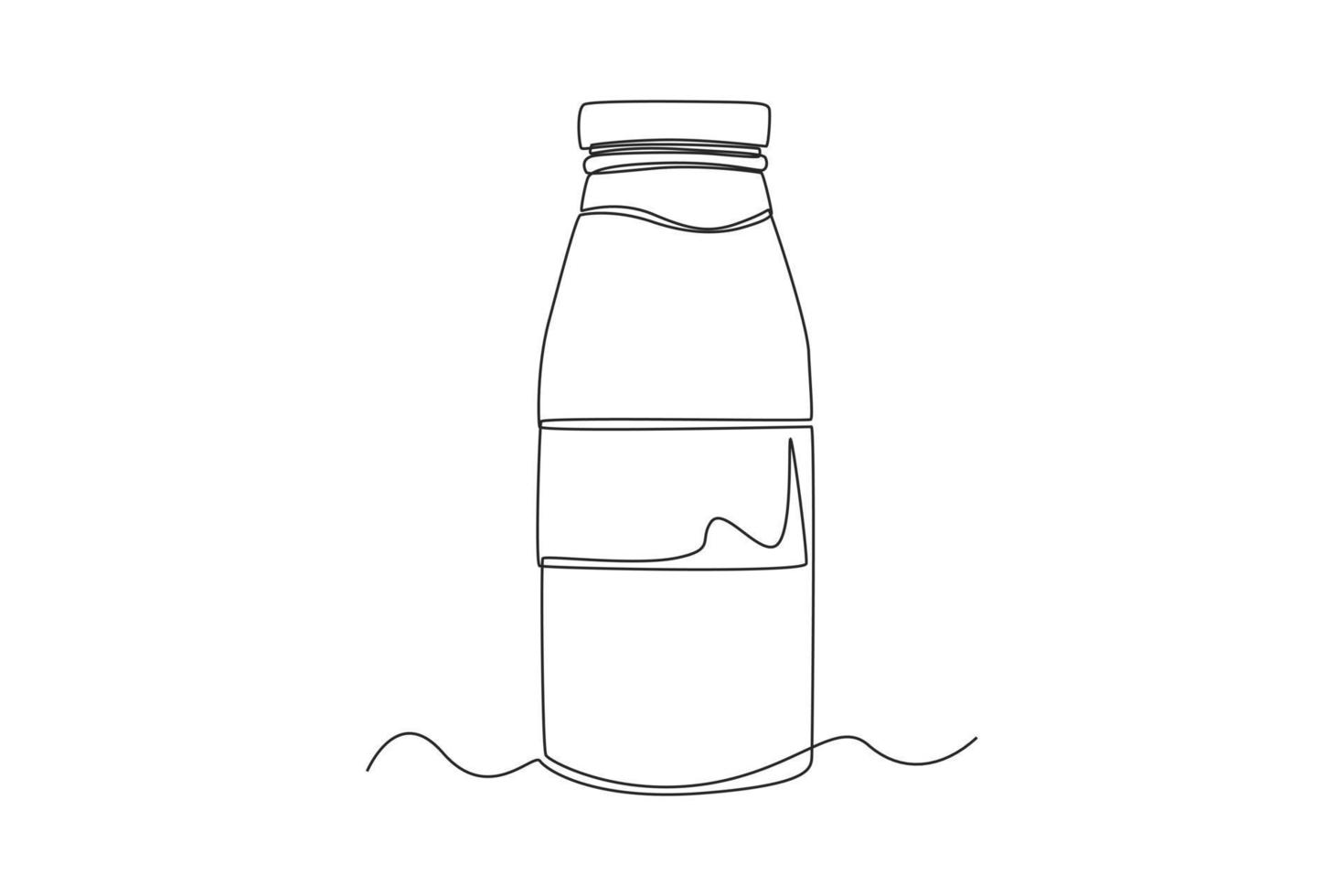 une ligne continue dessinant une bouteille de lait. notion de petit-déjeuner. illustration graphique vectorielle de dessin à une seule ligne. vecteur