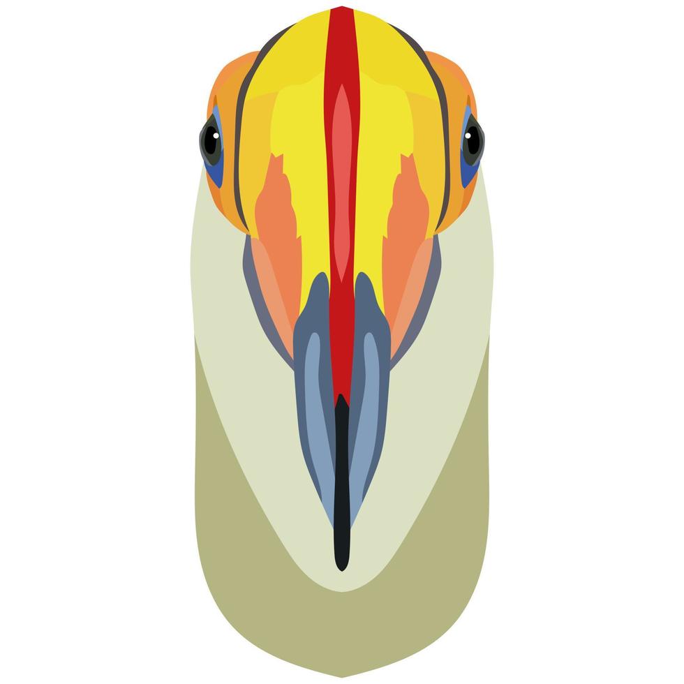 tête d'oiseau toucan. portrait lumineux est représenté sur un fond blanc. graphiques vectoriels. vecteur