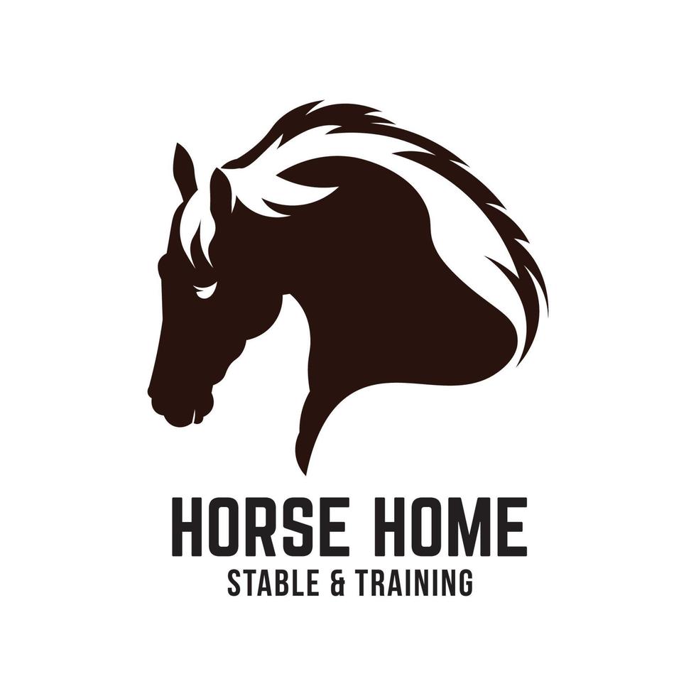création de logo d'illustration vectorielle de tête de cheval, parfaite pour l'entraînement de chevaux, la création de logo de ranch et d'écurie vecteur