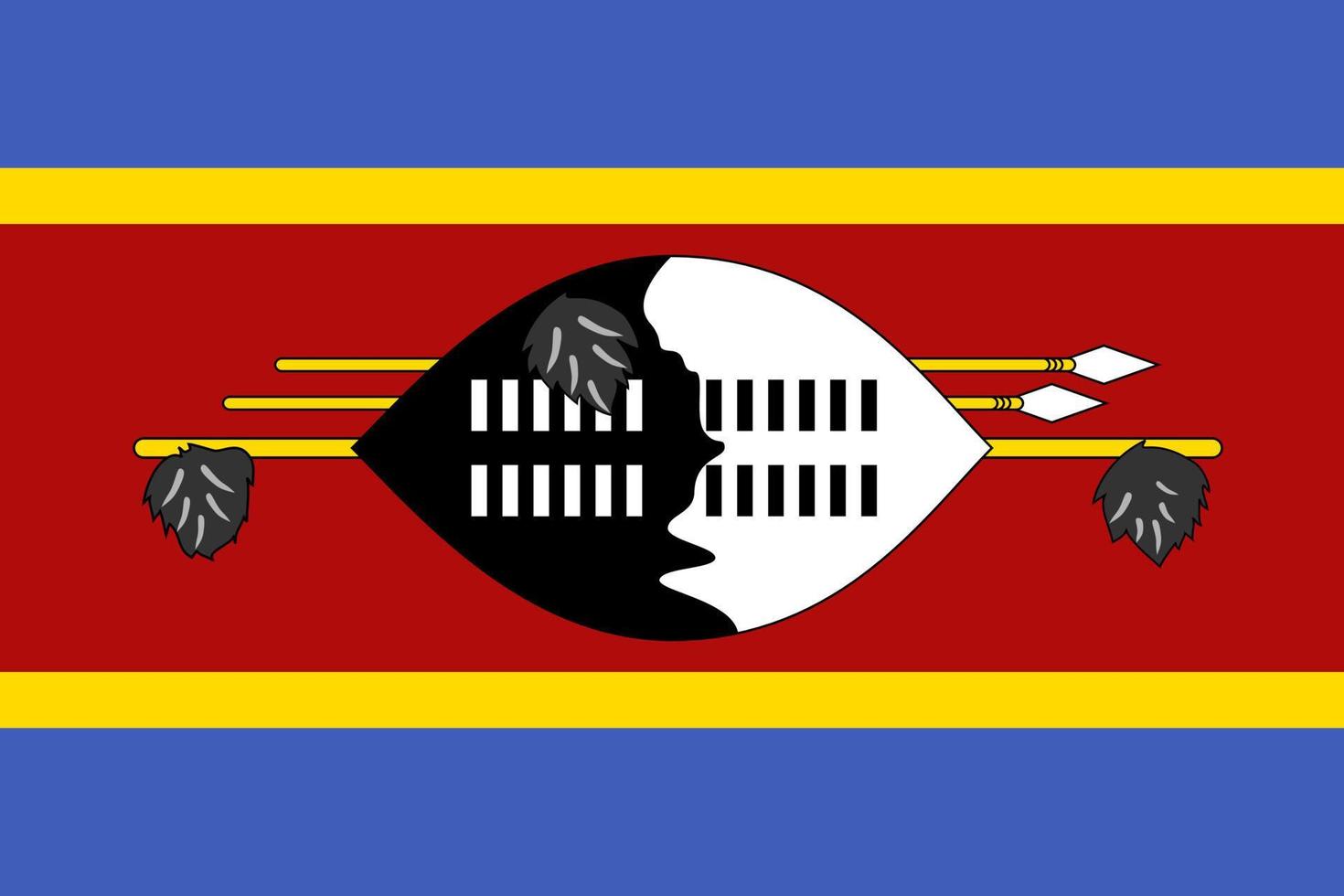 illustration simple du drapeau eswatini pour le jour de lindépendance ou les élections vecteur