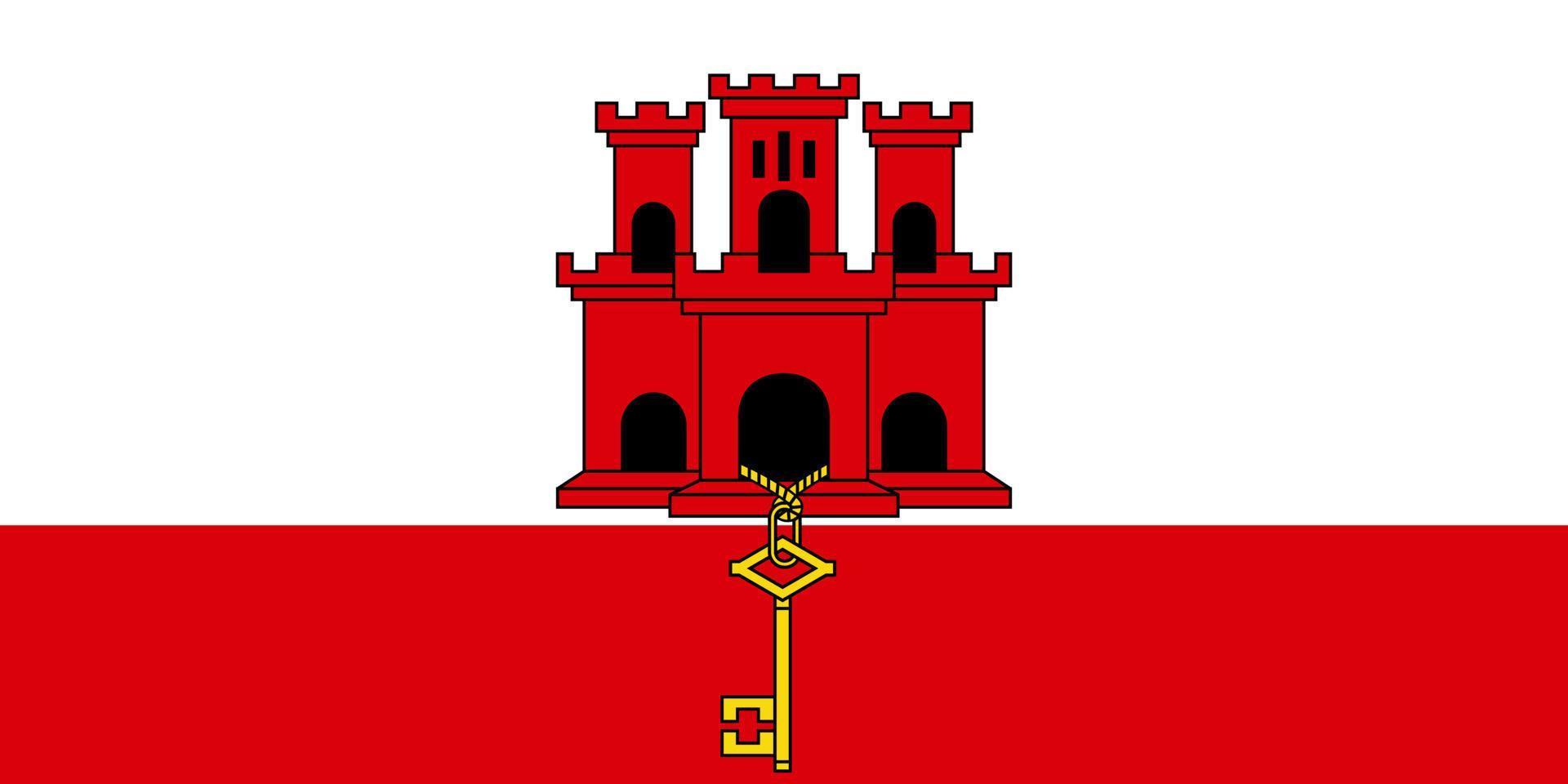 illustration simple du drapeau de gibraltar pour le jour de lindépendance ou les élections vecteur