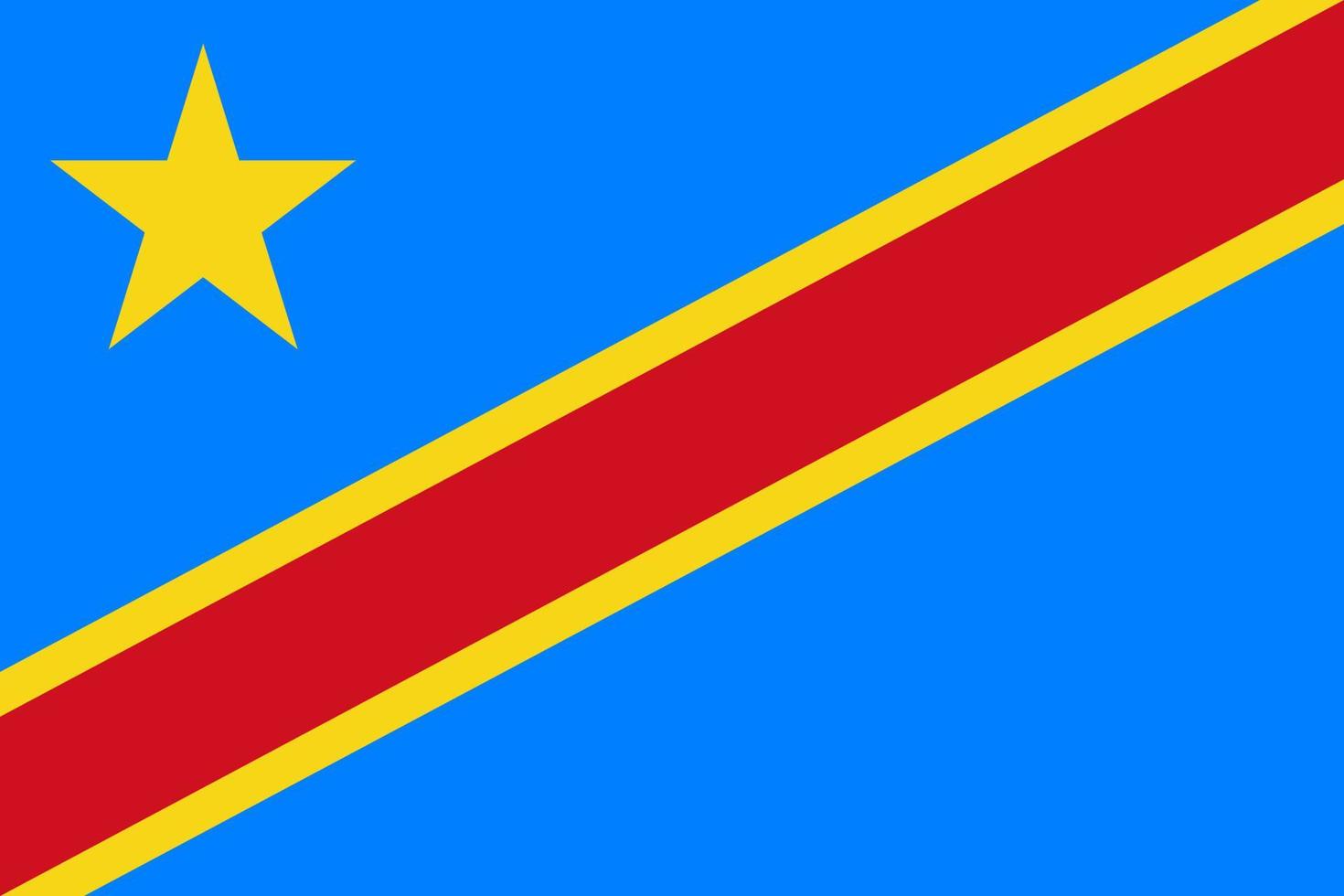 république démocratique du congo drapeau illustration simple pour le jour de l'indépendance ou les élections vecteur