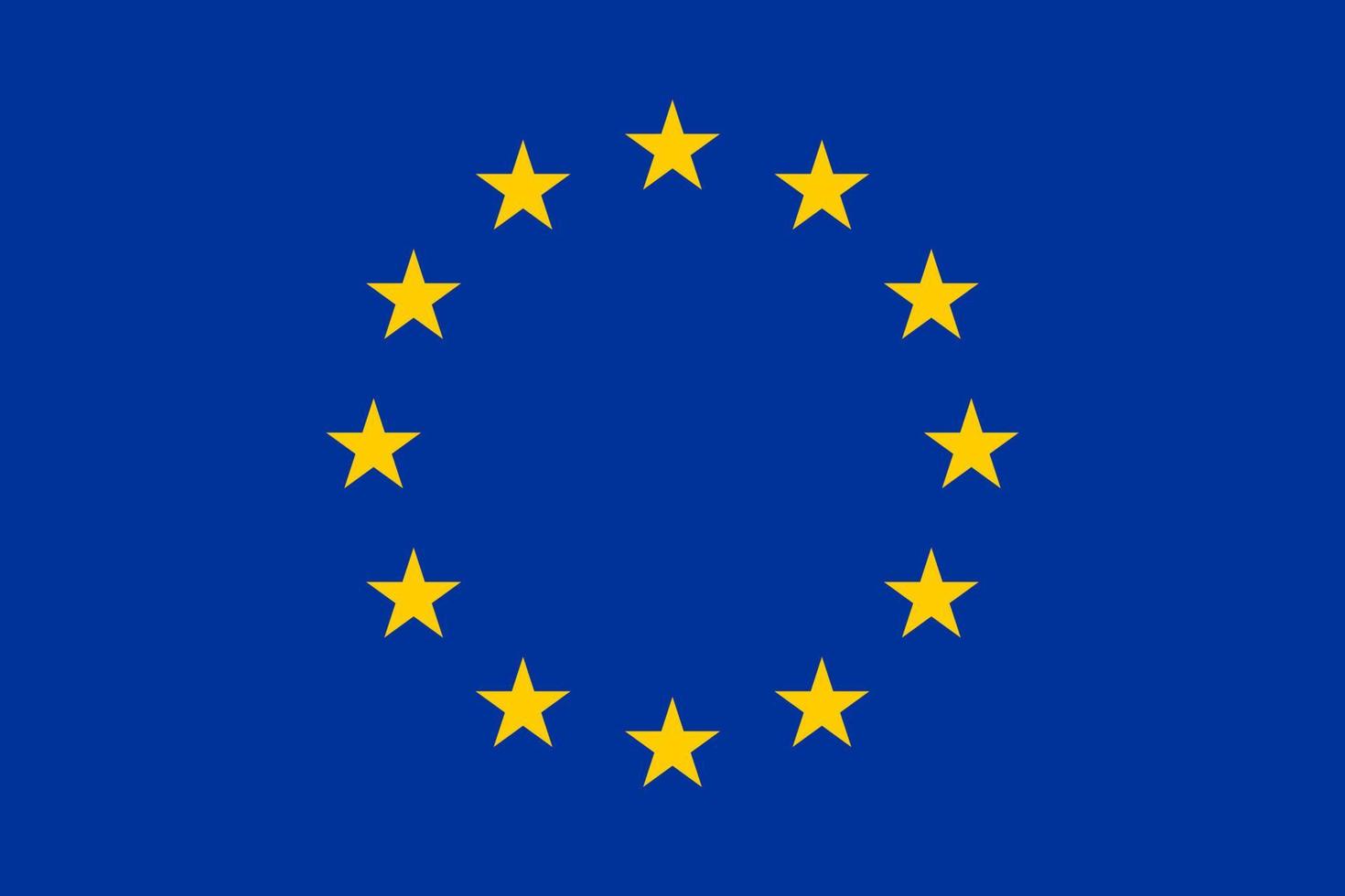 drapeau de l'union européenne avec fond bleu et étoiles jaunes vecteur