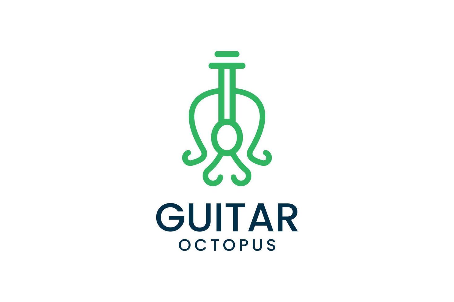 inspiration créative du logo de la guitare octopus vecteur