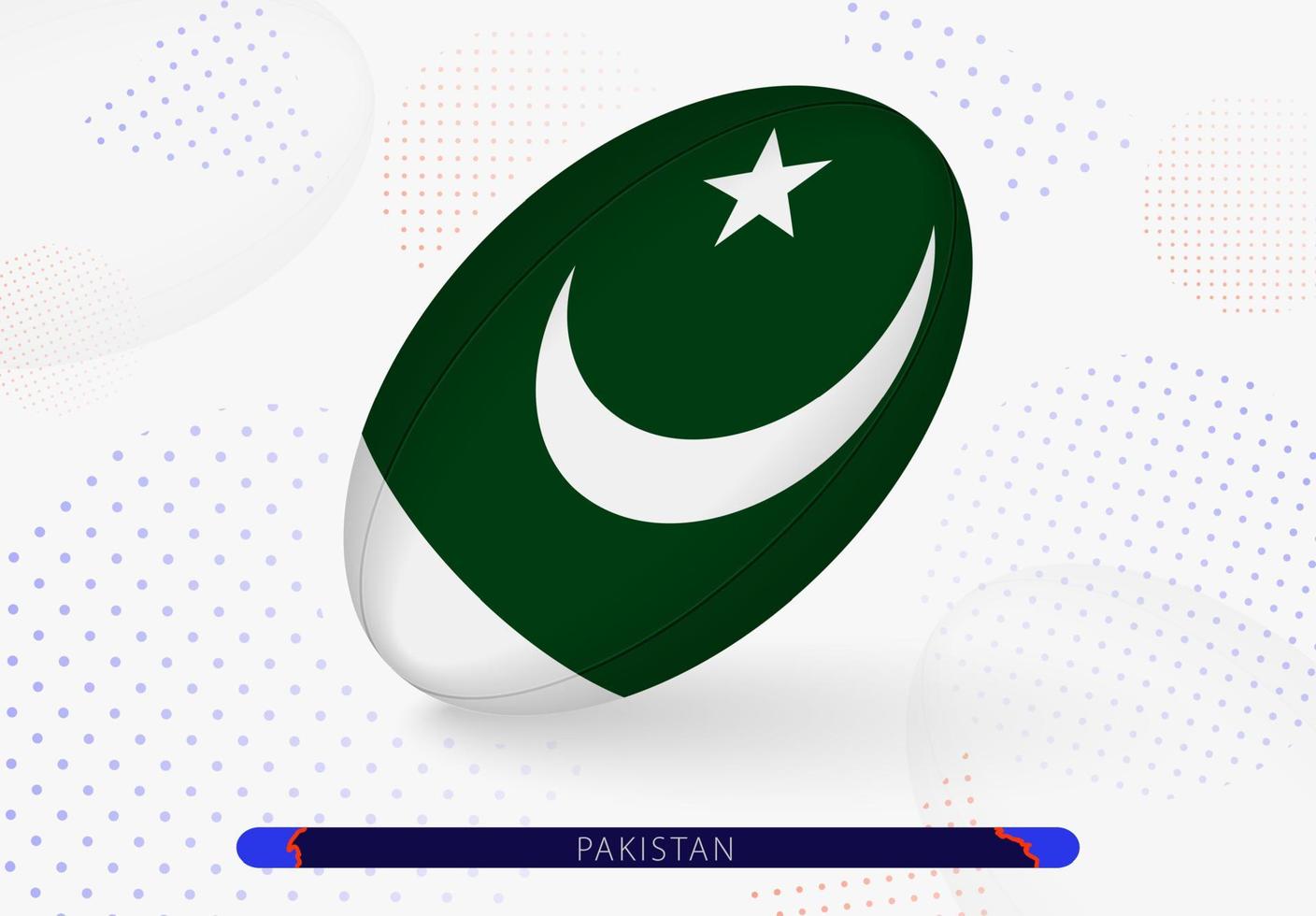 ballon de rugby avec le drapeau du pakistan dessus. équipement pour l'équipe de rugby du pakistan. vecteur