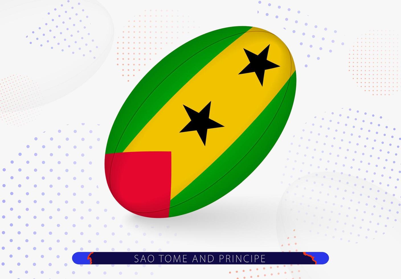 ballon de rugby avec le drapeau de sao tomé et principe dessus. équipement pour l'équipe de rugby de sao tomé et principe. vecteur