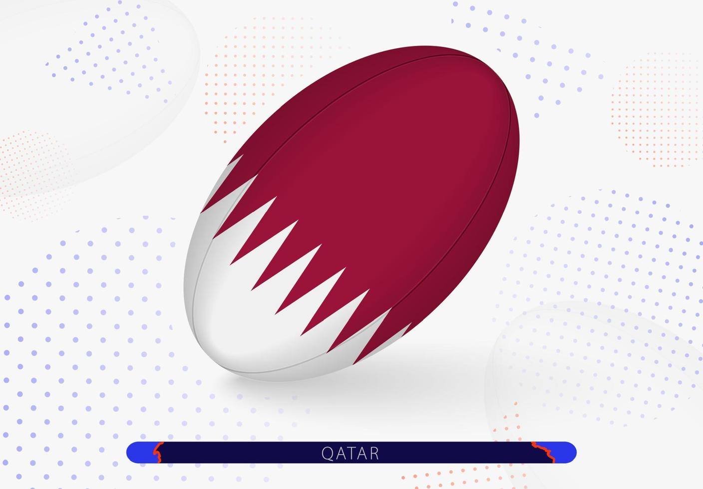 ballon de rugby avec le drapeau du qatar dessus. équipement pour l'équipe de rugby du qatar. vecteur