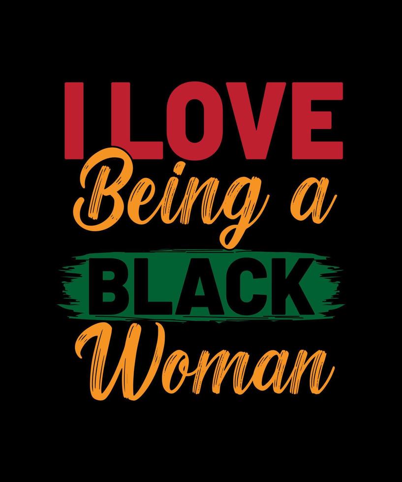 j'aime être une femme noire t-shirts vecteur