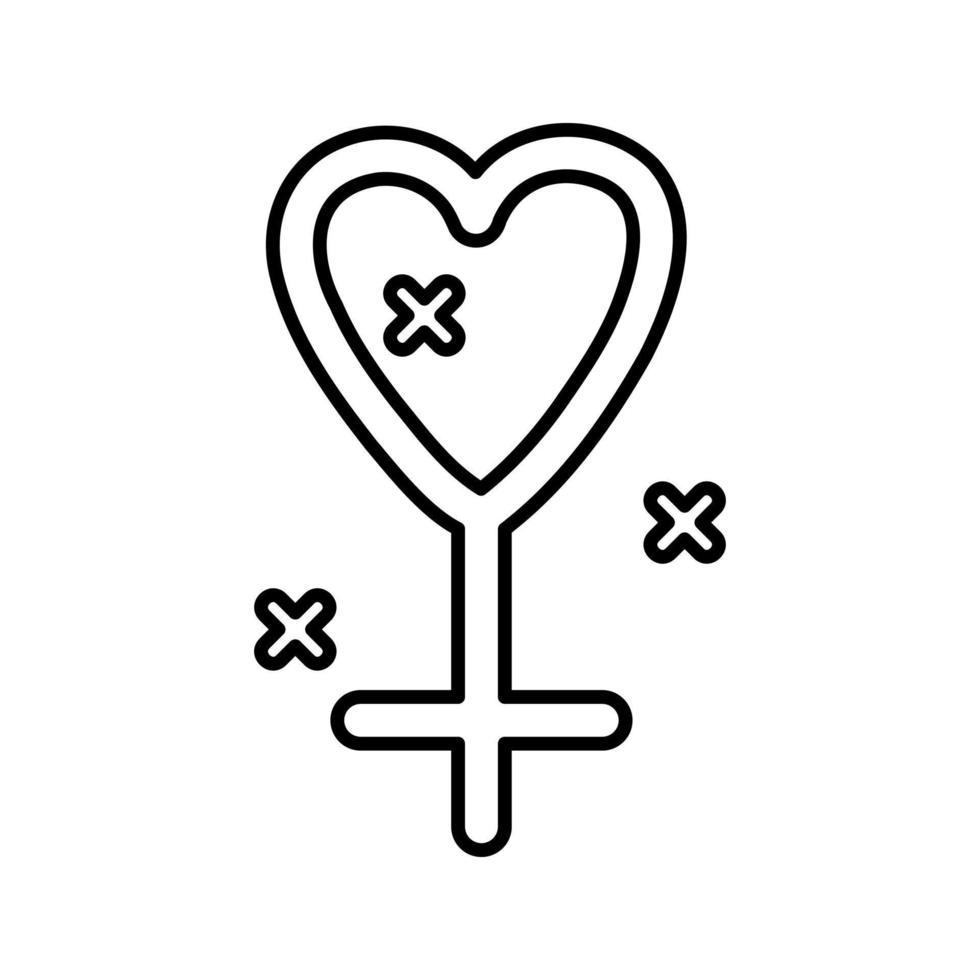 symbole de genre féminin. élément pour cartes de voeux, affiches, autocollants et design saisonnier. vecteur