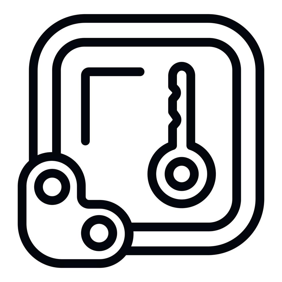 vecteur de contour d'icône de verrouillage de vélo de voyage. sécurité à vélo