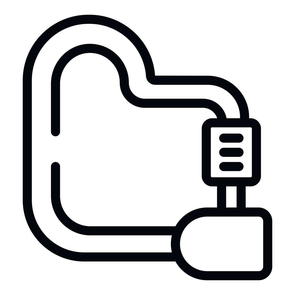 vecteur de contour d'icône de verrouillage de transport. sécurité à vélo