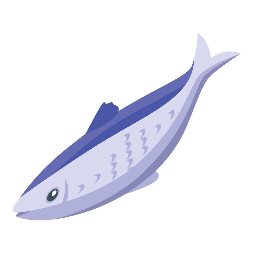 vecteur isométrique d'icône de sardine. poisson fruits de mer