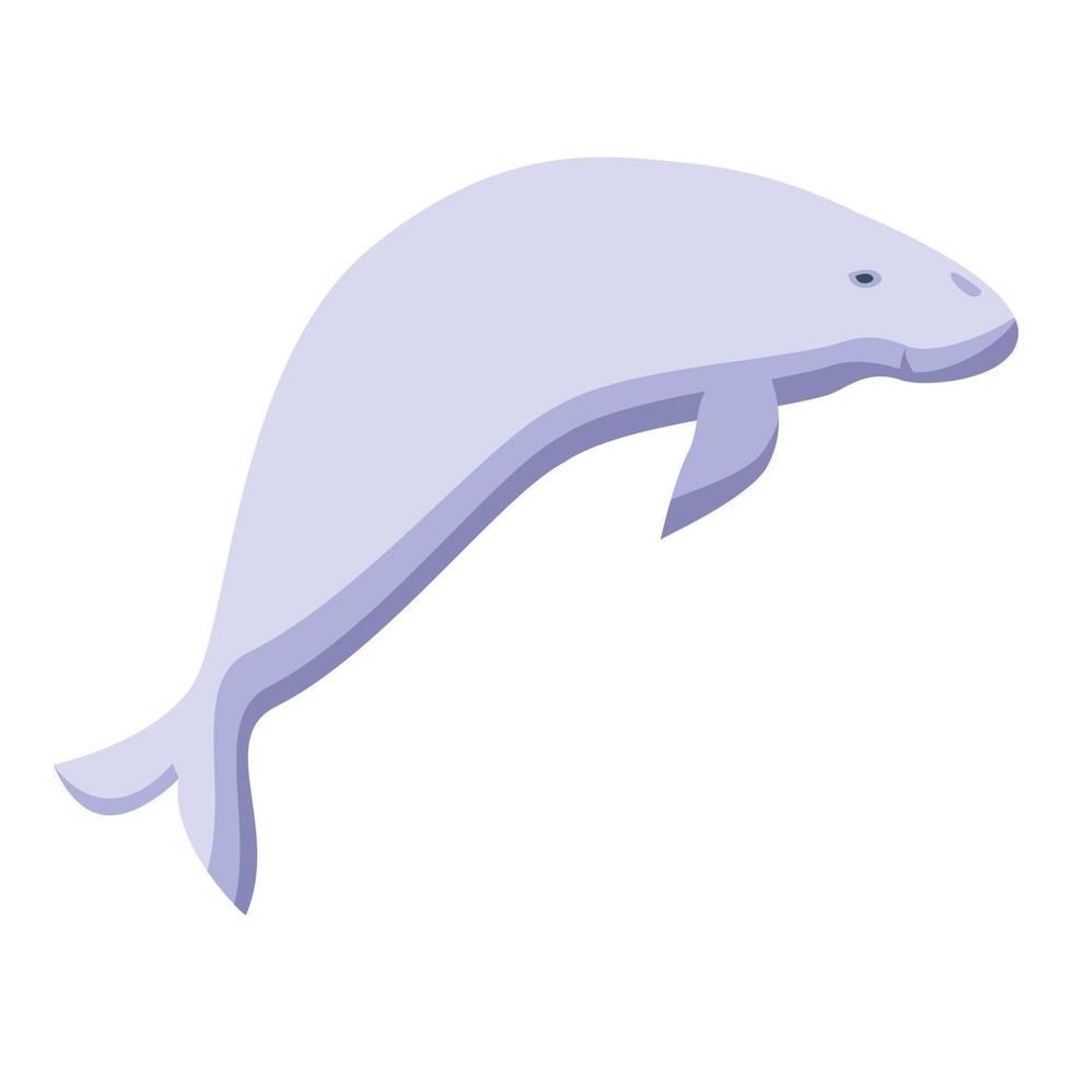 vecteur isométrique d'icône de dugong blanc. animal marin