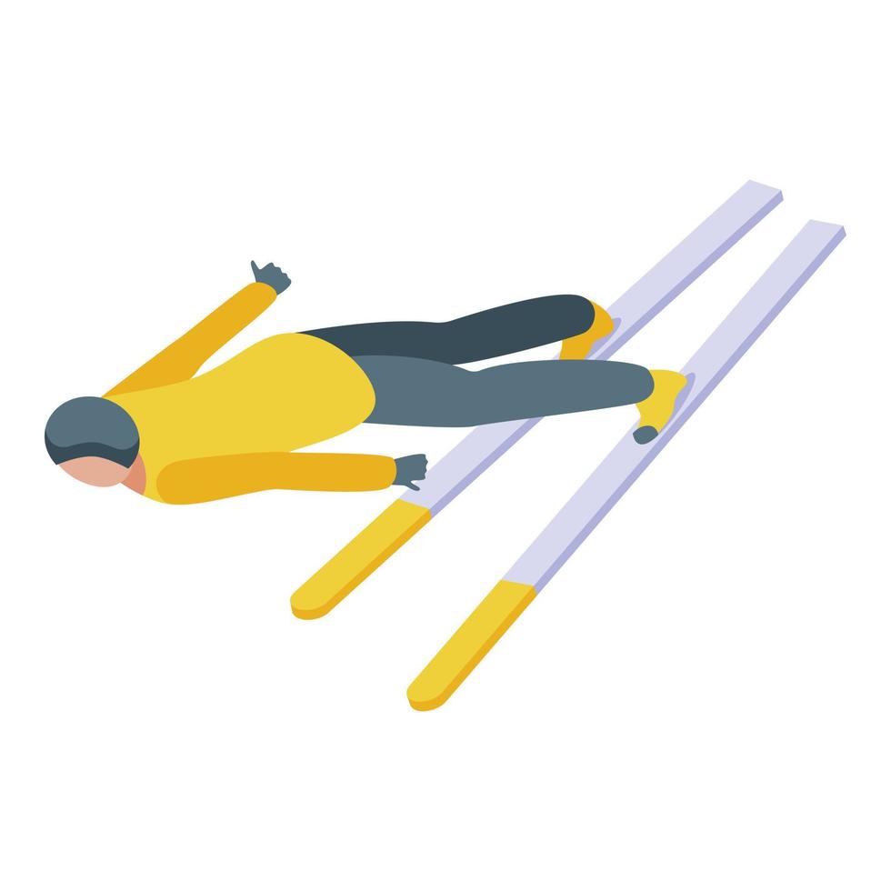 vecteur isométrique d'icône de saut à ski. neige sportive