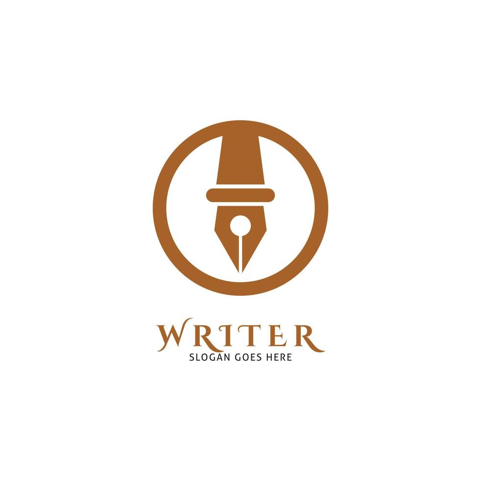 écrivain icône vector logo modèle illustration design