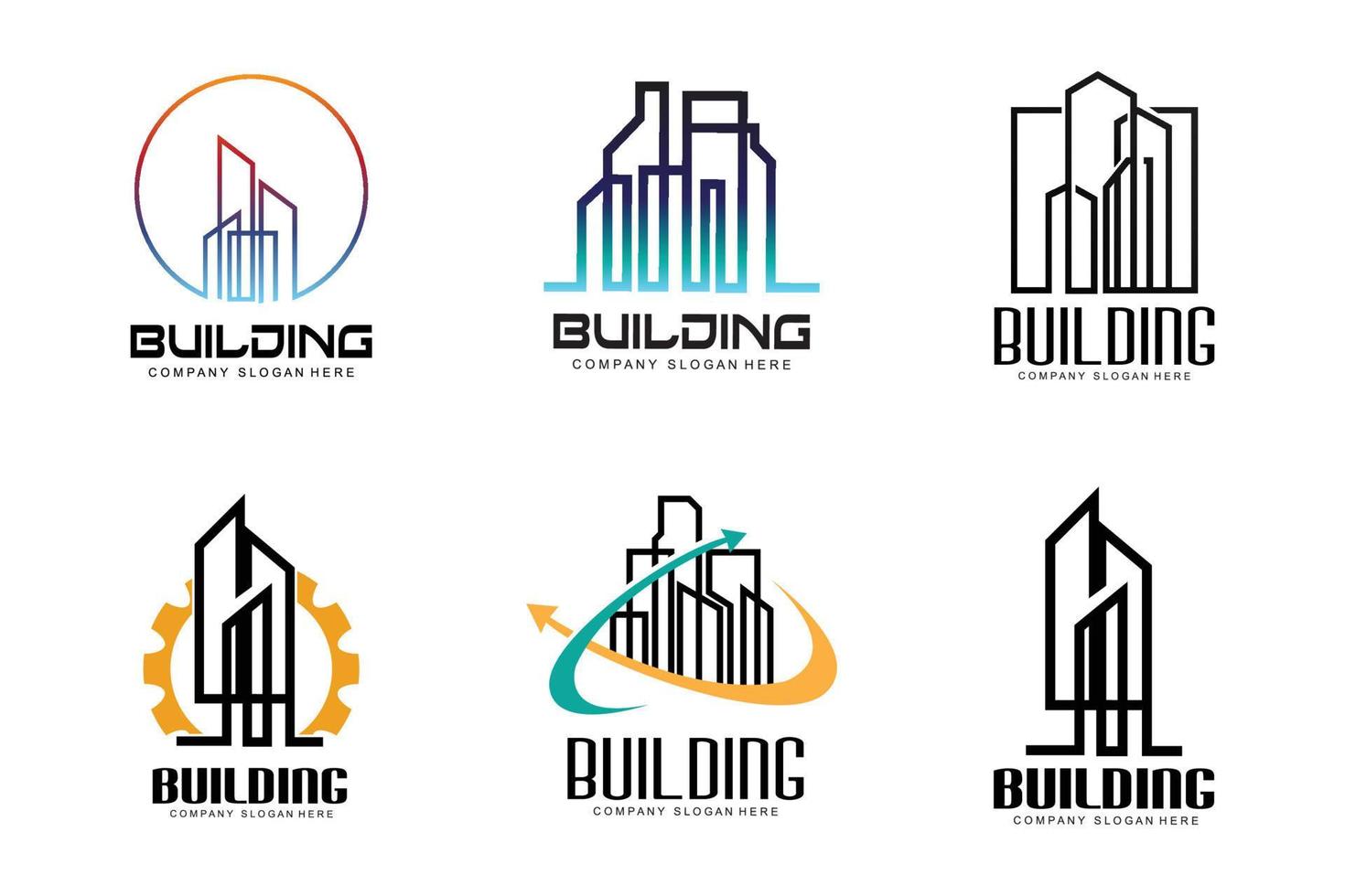 logo de conception de maison, logo de bâtiment, icône de société immobilière et de construction vecteur