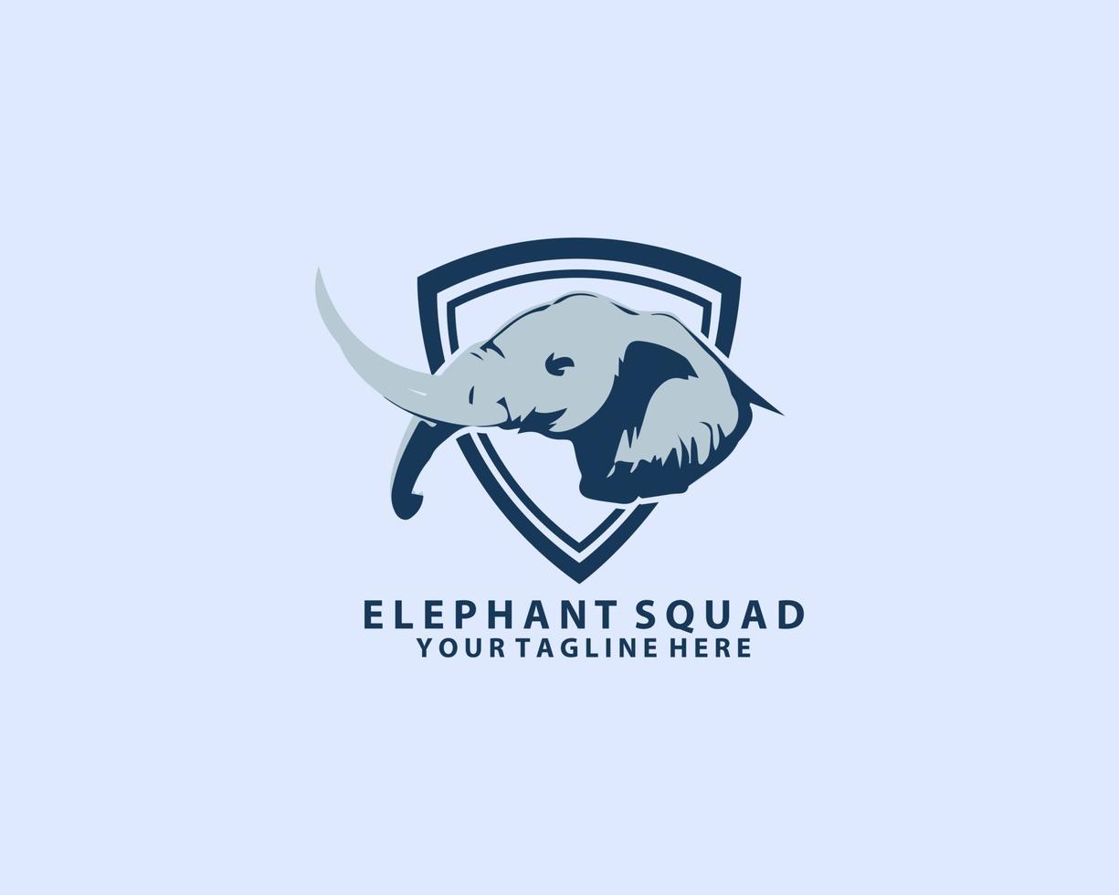 vecteur de conception de logo de mascotte d'éléphant avec un style de concept d'illustration moderne pour l'impression de badges, d'emblèmes et de t-shirts. tête d'éléphant en bouclier pour l'équipe d'esports