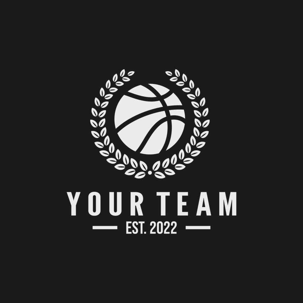 illustration vectorielle de conception de logo d'emblème d'équipe de basket-ball vecteur