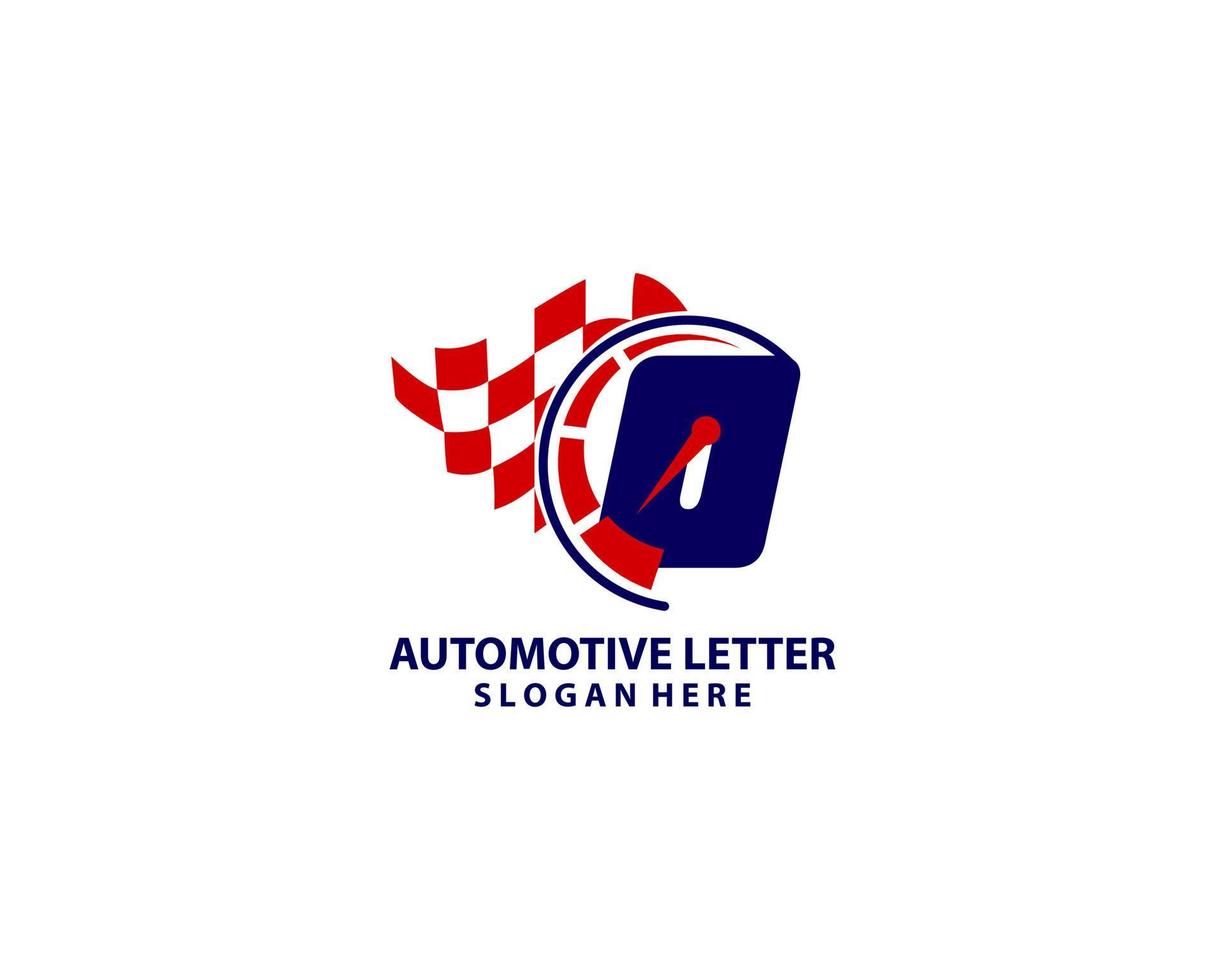 lettre o avec création vectorielle de logo de compteur de vitesse vecteur