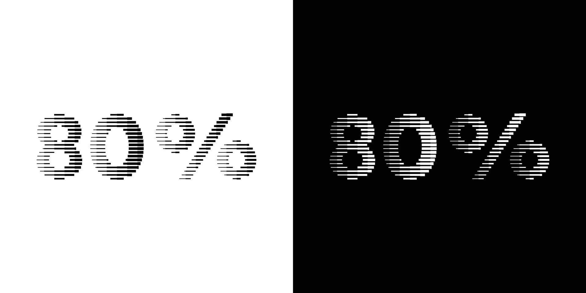 illustration vectorielle de 80 % de lignes de réduction vecteur