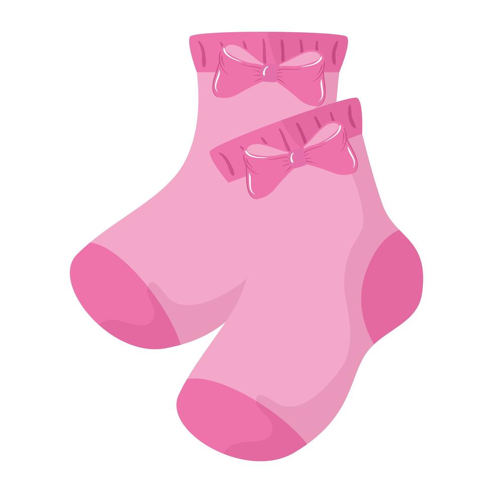 Icône isolé mignon chaussettes bébé vecteur