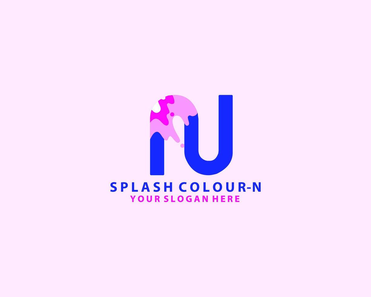 lettre n splash logo initial vecteur